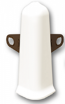 Деконика Угол наружный (внешний) с крепежом для плинтуса 70мм, 033 Кремово-белый